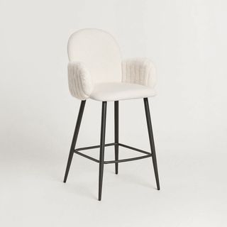 Due Sgabelli da Bar (111cm) Imbottiti, Bianchi