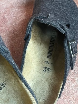 Zuecos Birkenstock grises de lana