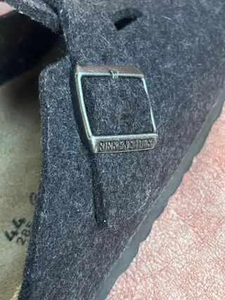 Zuecos Birkenstock grises de lana