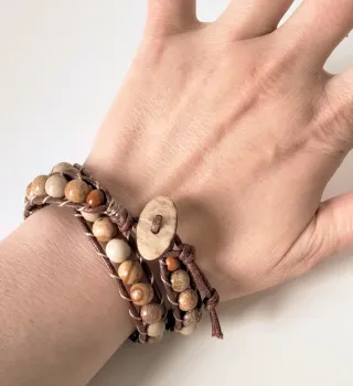 Bracciale diaspro paesaggio 8mm