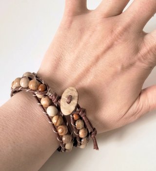 Bracciale uomo diaspro paesaggio