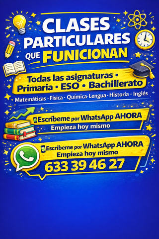 CLASES PARTICULARES - ESO y BACHILLERATO