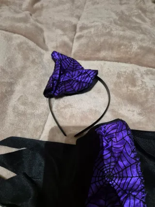 Disfraz Bruja Niña Morado Telaraña