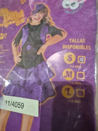 Disfraz Bruja Niña Morado Telaraña