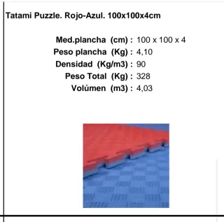 Puzzle Tatami Rosso-Blu 100x100x4cm