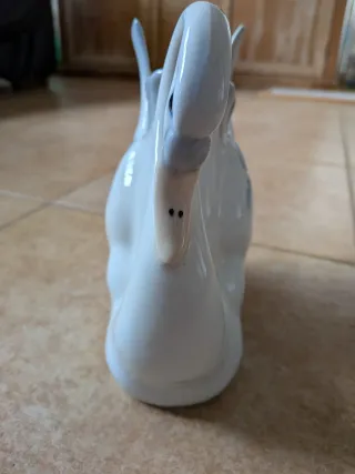 Jarrón Cisne Porcelana Blanco