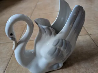 Jarrón Cisne Porcelana Blanco
