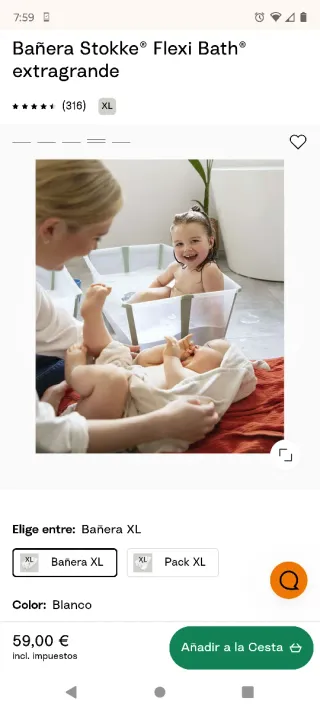 Bañera Stokke XL hasta 6 años