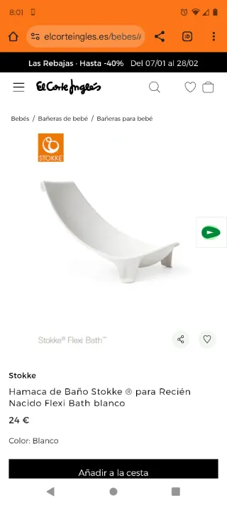 Bañera Stokke XL hasta 6 años