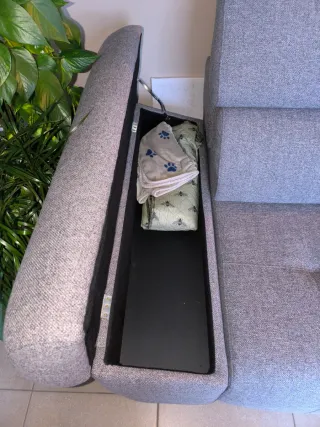 Sofá 3 plazas 310cm gris tela Asientos extensibles