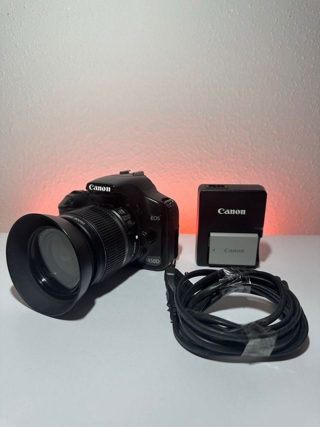 Cámara Canon EOS 450D Negra + Objetivo