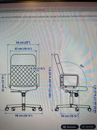 Silla de oficina negra con ruedas