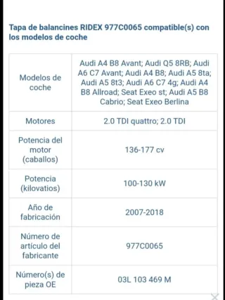 Tapa Culata Audi VW AG