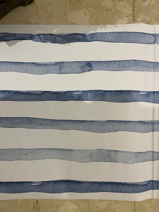 Papel pintado rayas azul 44,5x300cm