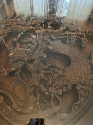 Mesa vintage centro diseño asiático con bancos