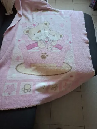 Copriletto per culla rosa con orsetti