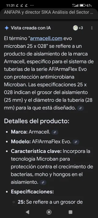 Aislamiento Tubería Microban AF-CO