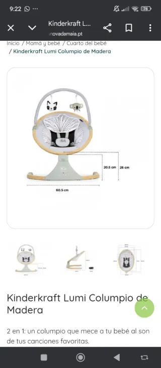 Silla mecedora Kinderkraft bebé