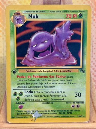Muk 28/62 Carta Pokémon Fossil Edición 1 ES