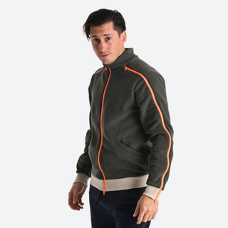 Sudadera Hombre con cremallera fácil de poner verde oliva