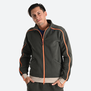 Sudadera Hombre con cremallera fácil de poner verde oliva