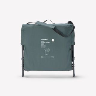 Mueble de cocina de camping L, plegable y con mampara