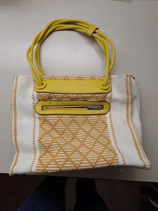 Borsa Antonio Bardi bianca e gialla