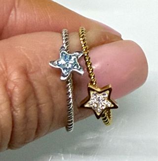 Marlú Anelli Regolabili Stella Marina Blu/Oro