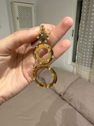 Pendientes Apodemia Aro con Circonitas Dorados