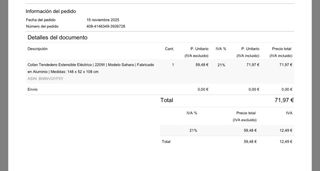 Tendedero Eléctrico Plegable