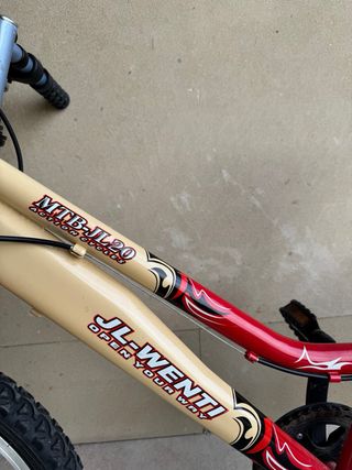 Bicicleta infantil JL-WENTI roja y beige