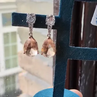 Pendientes Salvatore Plata Circonitas Rosa