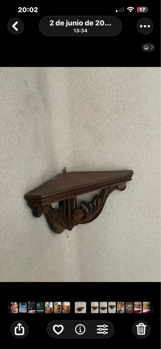 Mensula vintage madera tallada