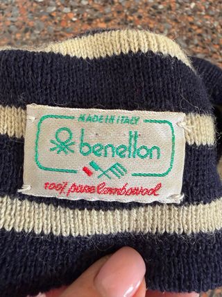 Benetton berretto lana righe anni 80