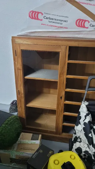 Alacena rústica madera y cristal