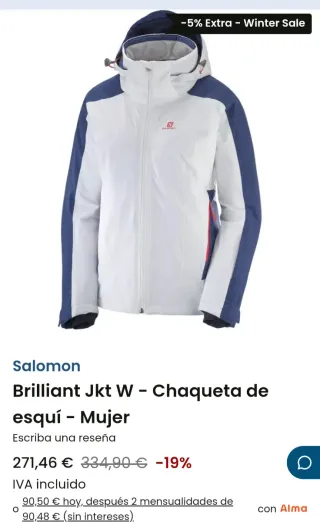 Conjunto Esquí Mujer Salomon Blanco/Azúl marino