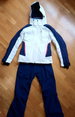 Set da sci donna Salomon bianco/blu navy
