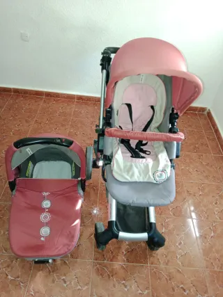 Carrito de bebé rosa