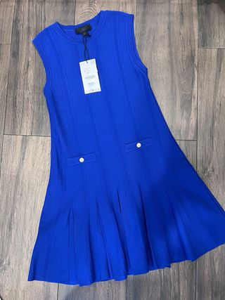 Vestido ZARA azul sin mangas