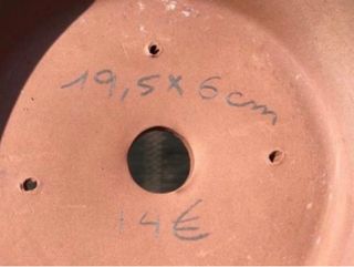 MACETA BONSAI REDONDA ESMALTE AZUL 19,5x6 cm