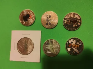 Lote 6 monedas 5€ insectos