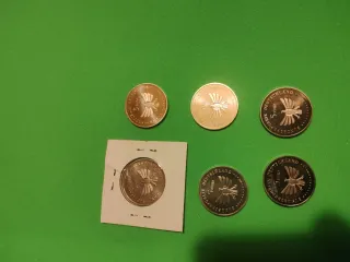 Lote 6 monedas 5€ insectos