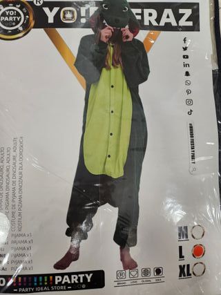 Disfraz Dinosaurio Adulto YO! PARTY Verde XL