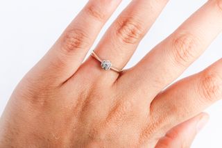 Anillo Oro Blanco 18k Diamantes