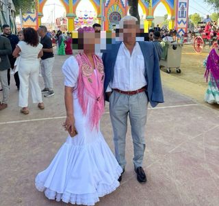 Traje de flamenca blanco talla 44