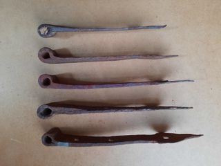 5 bisagras antiguas de hierro forjado, 21 a 27 cm