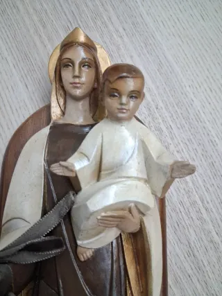 VIRGEN DEL CARMEN PASTA DE MADERA