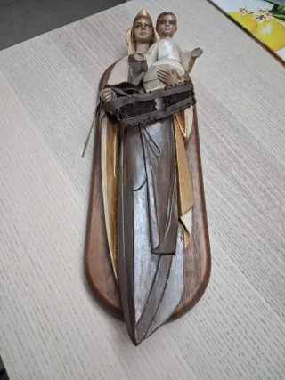 VIRGEN DEL CARMEN PASTA DE MADERA