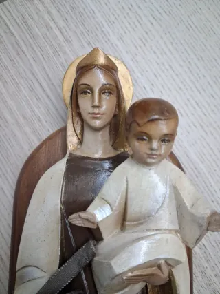 VIRGEN DEL CARMEN PASTA DE MADERA