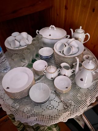 Vajilla inglesa porcelana y cristal